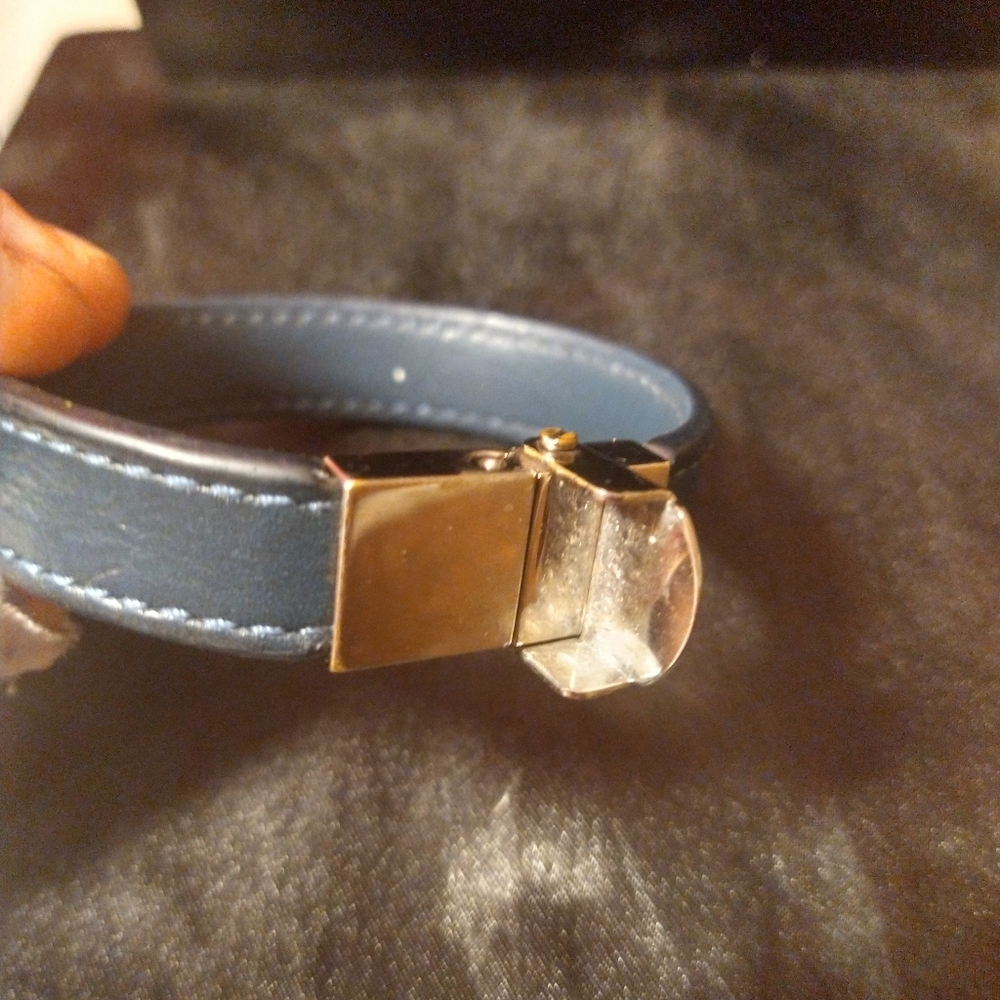 Genuine Louis vuitton blue leather unisex bracelet - Picture 12 of 12